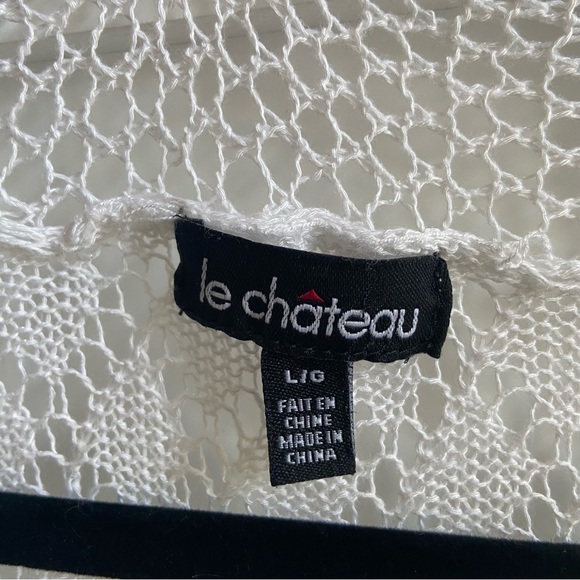 90s Y2K Le Chateau White Open Knit Cardigan - Picture 9 of 9